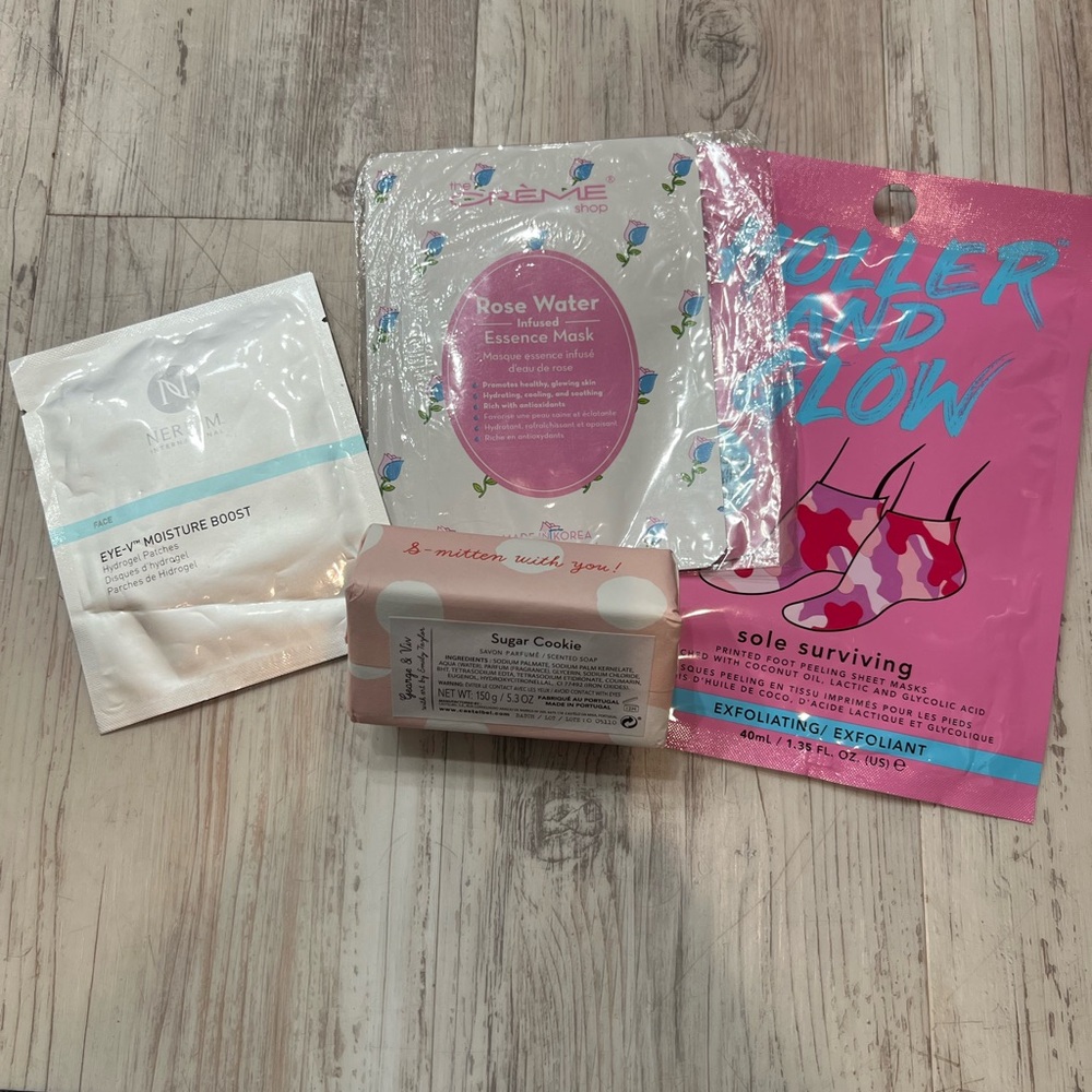 Nerium Skincare Collection with Pink and White Packaging